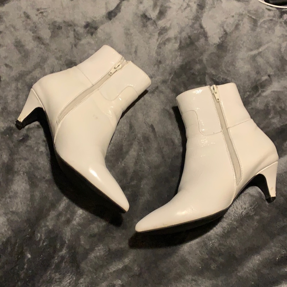 Jeffrey Campbell white leather boots